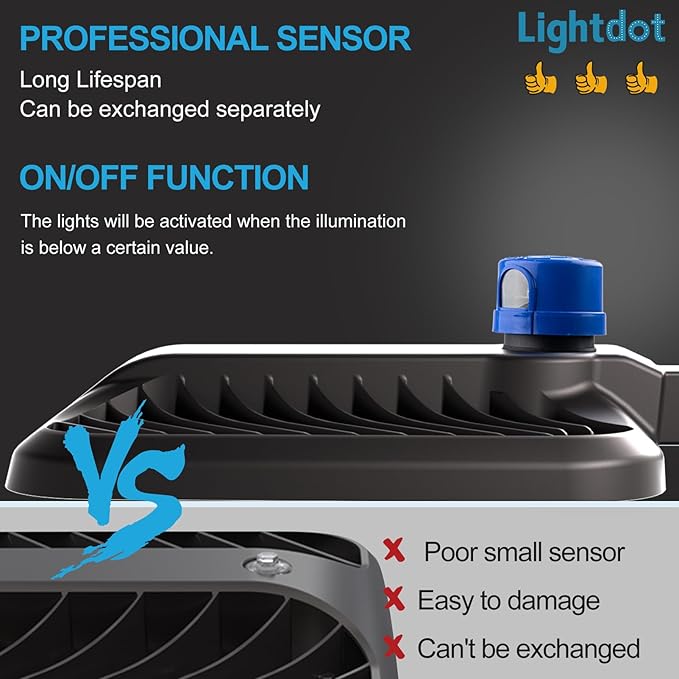 240W(240x1W LED) LED Parking Lot Lights Outdoor 36000LM(150Lm/W) 5000K Parking Lot LED Lights Commercial 6KV SPD IP65 Outdoor Led Pole Light with Smart Photocell for Yard/Parking Lot-2Pack