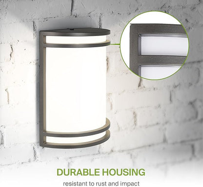 ASD 10 Inch LED Outdoor & Indoor Wall Mount Light Fixture - Oil Rubbed Bronze Modern Wall Sconce Lighting - 15W 120-277V 3000K 4000K 5000K Adjustable Dimmable Front Door & Patio Exterior Lights - ETL