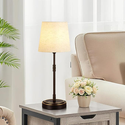 Cordless Table Lamps Set of 2 – Battery Operated Lamp with 7500mAh Rechargeable Battery, Stepless Dimmable Oil-Rubbed Bronze Lamp, Wireless Lamps for Dining Room, Nightstand & Patio (Bulbs Included)
