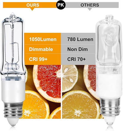 GMY JDE11 120V 75W E11 Bulb, Mini Candelabra Base T4 JDE11 Bulb, 2800K Clear Dimmable 75 Watt Halogen Light Bulbs for Ceiling fan light bulbs Replace E11 Led Bulb, Specialty Directional Light, 4Pack