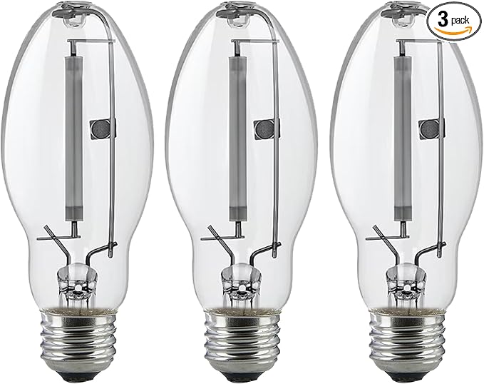 Bluex Bulbs 3 Pack LU150/MED 150W High Pressure Sodium Light Bulb ED17 Medium Base Clear Bulb (E26 Base) ANSI Code S55 15000 Lumens 2100K 20000 Hours