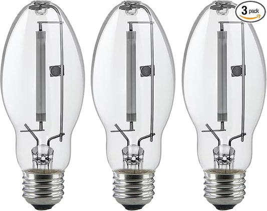 Bluex Bulbs 3 Pack LU70/MED 70W High Pressure Sodium Light Bulb ED17 Medium Base Clear Bulb (E26 Base) ANSI Code S62 6000 Lumens 2100K 24000 Hours