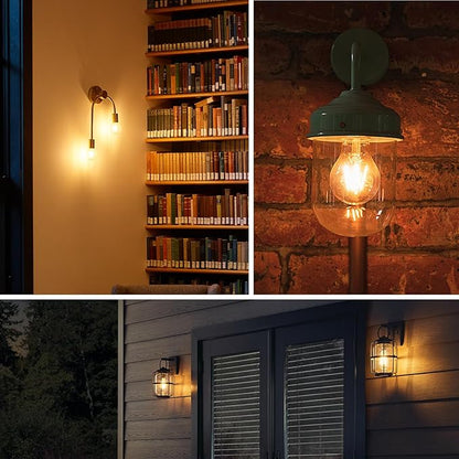 Energetic Dimmable A19 LED Edison Light Bulb, 12W Equivalent 100W, 1600LM High Brightness, 2700K Soft White, Clear Antique LED Filament Bulb for Home, Bathroom, E26 Standard Base, 6-Pack