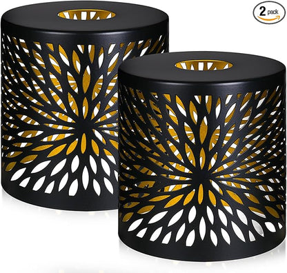 Metal Pendant Lamp Shades Set of 2, Cylinder Lamp Shade Light Fixture Replacement Metal Globe with 1-5/8-Inch Fitter Opening, Diameter 4.75” Height 5.0"