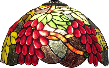 Tiffany Style Lamp Shade, 12 Inch Harvest Grapes Stained Glass Lamp Shade Replacement Vintage Lamp Cover Accessories Fit for Table Lamp Pendant Light Ceiling Light