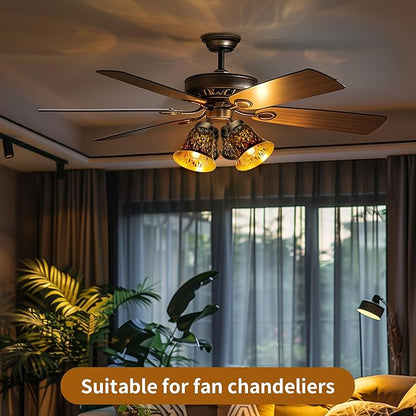 Pendant Light Shades, 4 Pack Ceiling Fan Light Shade Replacements with 1-5/8" Fitter, ALUCSET 4.72" Height and 4-3/4" Diameter, Metal Bell Shaped Cover for Chandelier Pendant Light Wall Sconces