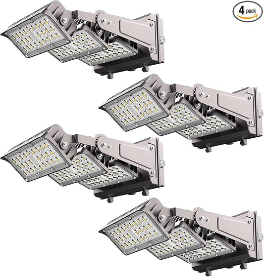 Lightdot 320W LED Wall Pack Lights, 360° Adjustable Panel with Dusk to Dawn Photocell, 48,000Lm 5000K Daylight, IP65 Waterproof & Advanced Heat Dissipation Outdoor Security Lighting(Height:35~45ft)