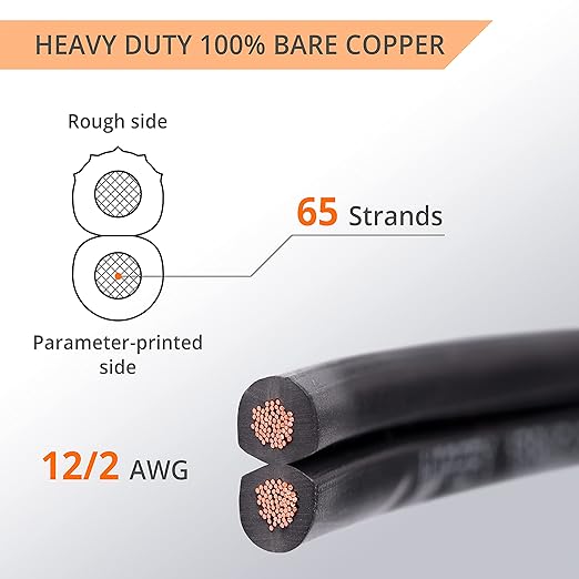 Wirefy 12/2 Low Voltage Landscape Wire 250 ft | Low Voltage Landscape Lighting Wire | Pure Copper | Outdoor Direct Burial | 12-Gauge 2-Conductor 250 Feet | UL Listed