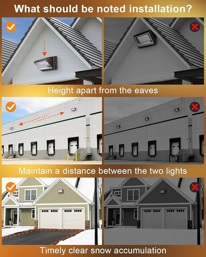 ledmo LED Wall Pack Light Size Update Dusk to Dawn Lighting 120W Outdoor Security Flood Lighting 5000K Commercial and Industrial Fixture for Buildings,Warehouses, Parking Lots,Yard