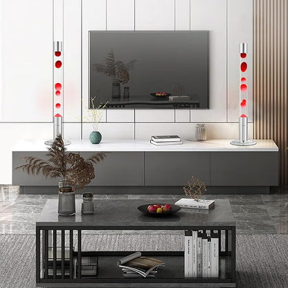 30-Inch Relaxing Liquid Motion Lamps,Magma Lamps, Home Decor Living Room Office Bedroom Lamp for Adults (White Water Red Wax)