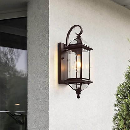 Outdoor Light Fixture 18.5" H Porch Light Oil Rubbed Bronze Outdoor Wall Lights with Clear Glass Waterproof Outside Lights for House Patio Garage Frontdoor 1 Pack Bulb Not Included
