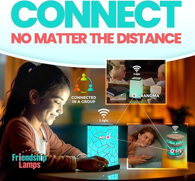 Friendship Lamp® by Filimin Classic - Best Friend Lamps Wi-Fi Touch Lamp LED Light for Long-Distance, Connection, Relationship, Friendship, Gifts, Love, 200+ Colors, App Setup - Single