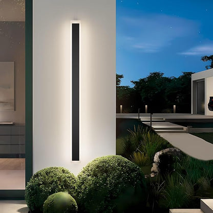 Long Outdoor Wall Light 47.2In 4000K,Modern Black Exterior Wall Mount Outdoor Lighting IP65 Waterproof for Porch Courtyard,1Pack