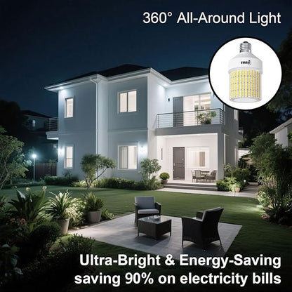 70W LED Corn Light Bulb, 700W Equivalent 9100LM, 5000K Daylight, Waterproof & 90% Energy Saving, E26/E39 Base Outdoor Light Bulbs for Garage, Factory, Shop (2-Pack)
