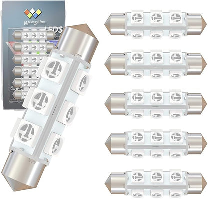 360 deg 42mm DC 24V 569 578 Festoon LED Car Bulb Red, 212-2 LED Bulbs for Truck Marine Boat Interior Door Cargo Lights Non Polarity(Pack 6)