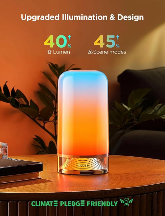 Govee RGBIC Smart Table Lamp 2, Touch Bedside Small Table Lamp Matter, Alexa Compatible, LED Desk Lamp with 64 Scene Modes, Color Changing Lamp for Bedroom Living Room Dimmable Night Light(Corded)