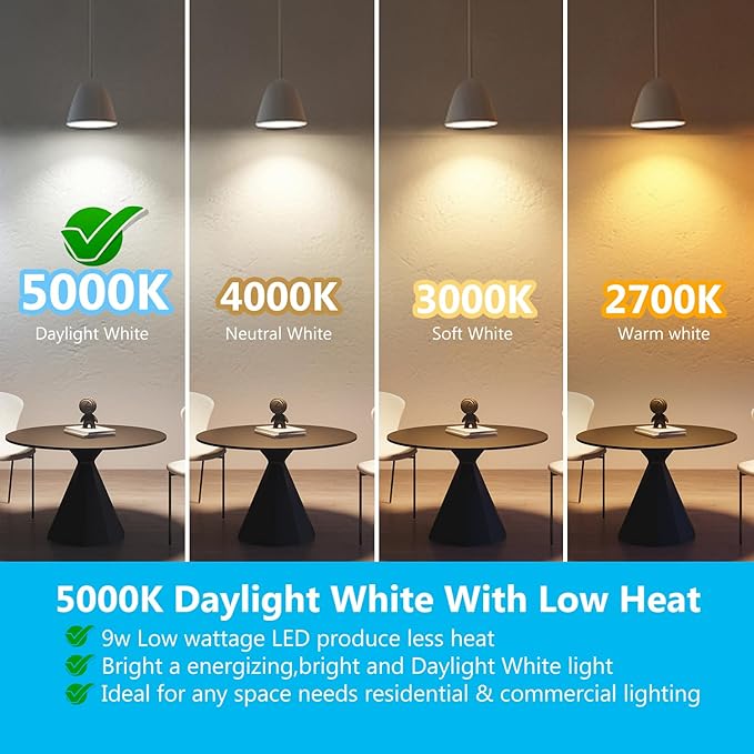 DAYBETTER BR30 LED Light Bulbs Indoor Flood Light, 6Pack 5000K Daylight White LED Bulb 65W Equivalent, Dimmable, E26 Base, 800LM, Recessed Can Bulb for Living Room Bedroom Dining Room Bathroom
