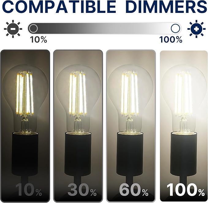 FLSNT 150W Equivalent LED Light Bulbs, 5000K Daylight Dimmable A23 LED Edison Bulbs, 2650Lumens, Efficient 18W, E27 Base, 8 Pack