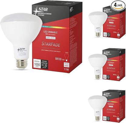 LED Light Bulb Dimmable Broad Compatibility 90 CRI 1000 Lumens 4000K 22,000Hrs BR30 (4 Pack)