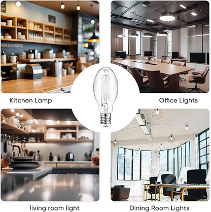 1 Pc 250 Watts Lighting Metal Halide Lamp MH400/U/MOG 36000 Lumen 4000K Outdoor Light Bulb 12, 000 Hour Span Life Mogul Base (E39) ED28 High Intensity Discharge Metal Halide Bulb