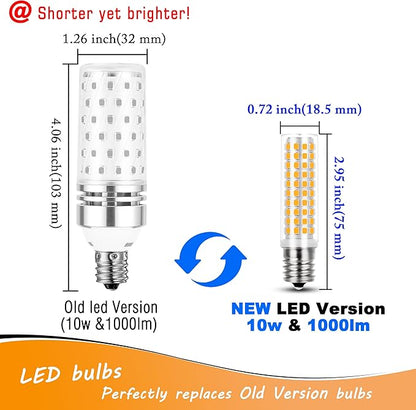 E17 10 Watt LED Bulb 100W Equivalent 2700K Warm White 1000lm Non-Dimmable 120V E17 Intermediate Base LED Bulb for Desk Lamp, Ceiling Fan Lights, Headboard Reading Lights, Chandelier, 3 Pack