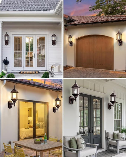 Redluck Motion Sensor Outdoor Lights, 16 inch Dusk to Dawn Outside Porch Lights, Waterproof Anti-Rust Aluminum Outdoor Wall Lights Exterior Lighting Fixtures for House, Garage, Front Door, Brown