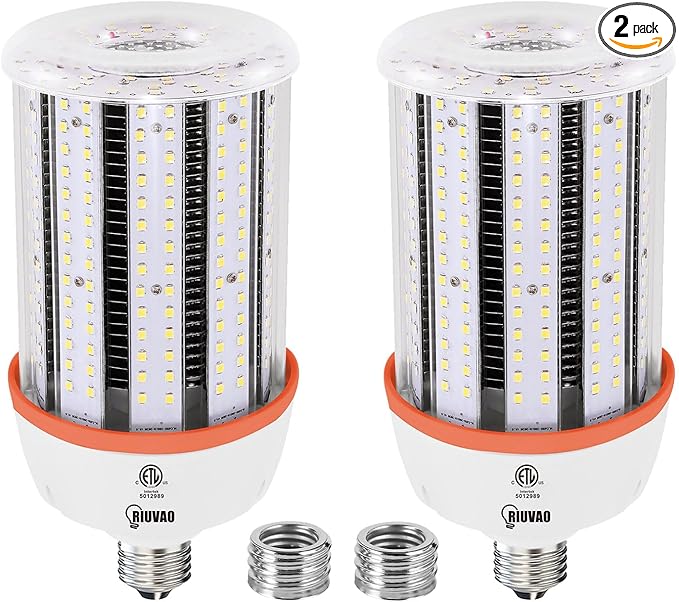 100W Led Corn light bulbs,15000 Lumen LED Corn Bulb 1000W Equivalent 5000K Daylight White Lamp ,E26/E39 Medium Mogul Base,2-Pack Large Area Lights For Outdoor Indoor Warehouse Garage High Bay Lighting