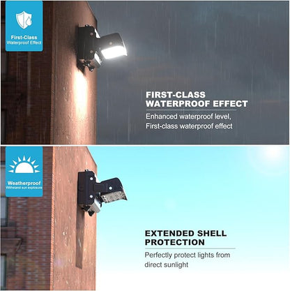 Lightdot 6Pack 150W LED Wall Pack Lights, 360° Adjustable Panel with Dusk to Dawn Photocell, 22500Lm 5000K, IP65 Waterproof & Advanced Heat Dissipation Outdoor Security Lighting(Height:10~20ft)