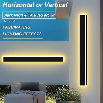 4.33in Wide Modern Outdoor Wall Light,2pcs 47in Exterior Wall Lights, Dimmable Outdoor Light Fixture IP65 Waterproof, Modern Long LED Sconce Lighting for Garage Front Door Porch