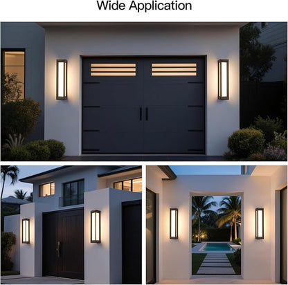 Outdoor Wall Lights Exterior, 26" Large Wall Sconce for House, 3000K LED Outside Front Door Light Fixture Wall Mount, Modern Porch Lights Waterproof Garage Lamp Patio Lighting Entryway Lantern