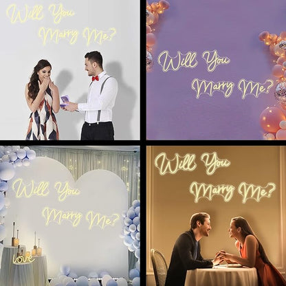 Super Large Neon Signs Will You Marry Me for Wedding Proposal Marry Me Sign Led Neon Light Sign Decor for Engagement Birthday Party Bar Bedroom Wall Art for Wife 80.1X12.4INCH