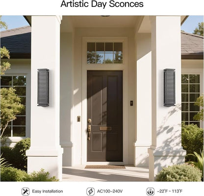 23.6" Outdoor Wall Lights, Hard Wired Front Porch Light, Waterproof Exterior Lighting Fixtures, 3000K Modern Patio Wall Light Fixture, Outdoor Sconce for House Outside Exterior Entrance Patio