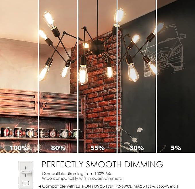 LVWIT 12 Pack ST21 LED Filament Bulb 7W(60 Watt Equivalent) Dimmable 2700K Warm White Vintage Edison Light Bulb E26 Medium Base
