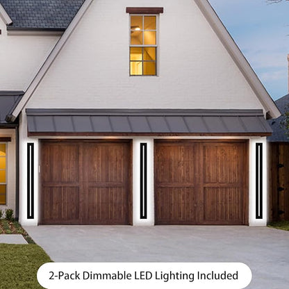 Outdoor Wall Light Exterior Wall Sconce 2 Pack Long LED Linear Exterior Light Wall Mount 60 Inch 5CCT Dimmable LED IP65 Waterproof Outdoor Wall Lamp Modern Porch Patio Entrance House Lighting