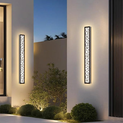 2 Pack Modern Outdoor Long Wall Lights Fixture,40 inch Outdoor LED Wall Sconce Light,Dimmable Outside Wall Led Linear Lights,Exterior Lighting Fixtures for Garage,Porch,Patio,Front Door