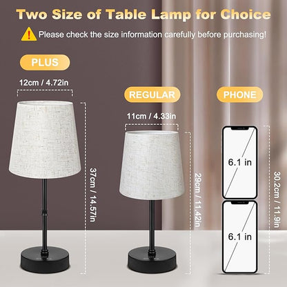 Small Cordless Table Lamp,5000mAh Rechargeable Battery Operated Desk Lamp,3 Colors & 7 RGB Stepless Dimmable, Portable Touch Fabric Shade LED Night Light for Bedroom Restaurant Home(Flaxen)