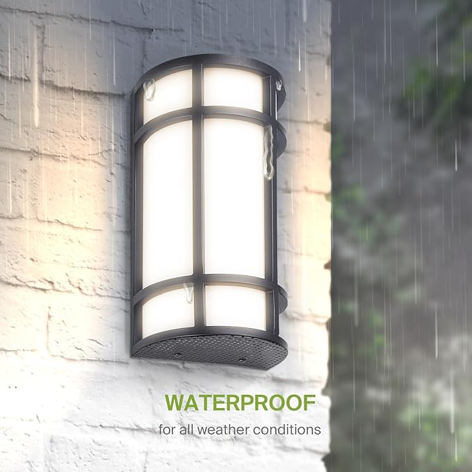 ASD LED 12" Half Cylinder Wall Light, Outdoor Patio Sconce | 3CCT, Stainless Steel, Waterproof, Energy Star, ETL Listed | 15W 1010LM 3000-5000K 100-277V | Exterior Lighting | Dark Bronze, 4 Pack