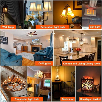 Dimmable T6 LED Frosted Bulbs, 6W E12 Edison Light Bulbs Warm White 2700K,600lm, 60W Candelabra Incandescent Bulbs Equivalent Vintage LED Filament Edison Candle Bulb with Decorative, 6Pack.