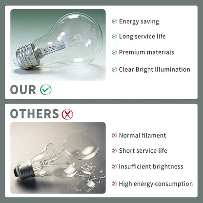 Halogen Light Bulb 043168787963 78796 for E26 Thread Suitable 43 Watt A19 Bulb Types Replace 60 Watt Incandescent Light Bulb(8Pcs)