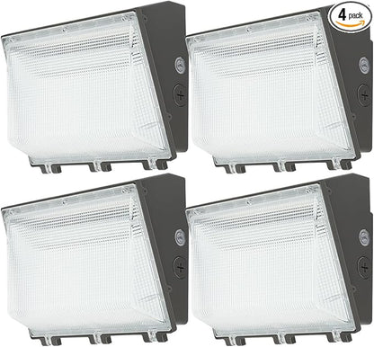 kadision 120W LED Wall Pack Light, 13200lm 5000K Daylight 100-277V, Dusk-to-Dawn Outdoor Lighting Fixture for Parking Lots, Backyards, ETL Listed 4-Pack