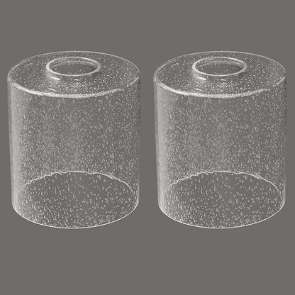 2 Pack Clear Seeded Glass Shade, Cylinder Light Fixture Replacement Globe or Cover with 1-5/8-Inch Fitter for Chandelier Wall Sconce Pendant Light, G0040