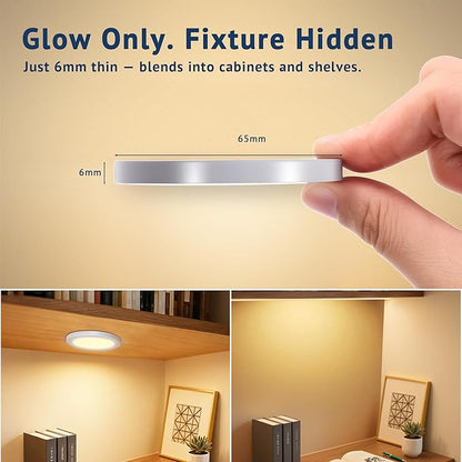 V4light Smart Plug-in Light Pucks, Under Counter Lighting for Kitchen & Display Shelves, Works with Alexa & Google Assistant, App, Voice,Remote & Hand Control, Dimmable & Adjustable Warm to Cool Light