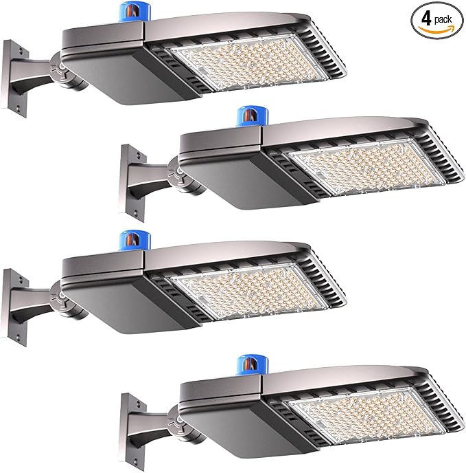 Lightdot 150W Parking Lot LED Light 22500Lm(150Lm/W) Pole Lights Outdoor with Smart Photocell 5000K ETL Listed LED Parking Lot Lights Outdoor for Yard,Driveway,Parking lot- 4Pack 7Yrs Warranty