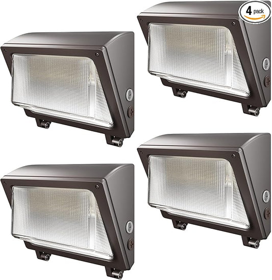 LED Wall Pack Light 120W/96W/72W with Dusk to Dawn Photocell,18000LM 1000W HPS/HID Equiv.,6000K/5000K/4000K Daylight Outdoor Security Lighting, Commercial Wall Mount Lights for Warehouse,Yard - 4Pack