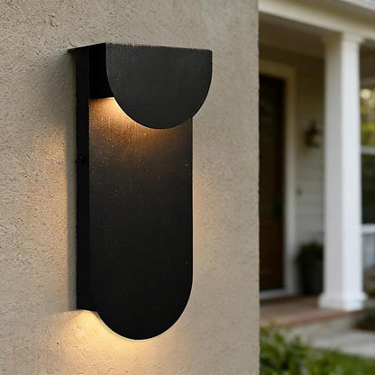 Alighting Modern Outdoor Wall Light 1 Pack, Dual LED Downward Wall Sconce 10W 3000K, Waterproof Black Iron Exterior Wall Mount Light Fixture, Hardwired for Porch, Front Door, Garage, Patio