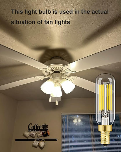 Dimmable E12 LED Bulbs 6W, T6 Edison Light Bulbs Soft White 3000K, 60W Candelabra Incandescent Bulbs Equivalent Vintage LED Filament Edison Candle Bulb, 600lm, 6Pack.