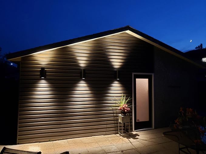 Dusk to Dawn Outdoor Wall Lighting,Double Up Down Aluminum Waterproof Wall Light with Sensor -Modern Outdoor Light Fixture for Porch, Backyard and Patio-ETL Listed (4 Pack)