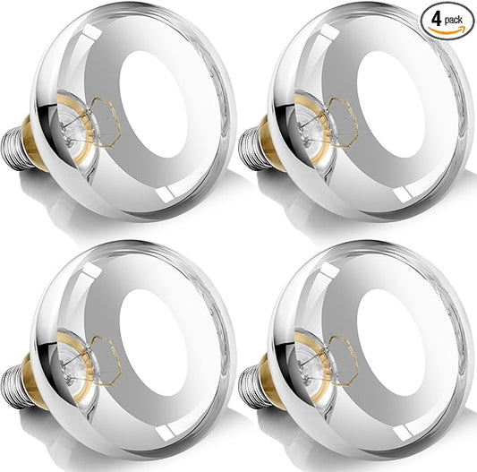 250W Heat Lamp Bulbs, 8000 Hours Rated, R40 Bathroom Shower Incandescent Light Bulb, Infrared Heating for Chickens, Reptiles, Pets, Food, E26 Base, 4 Pack