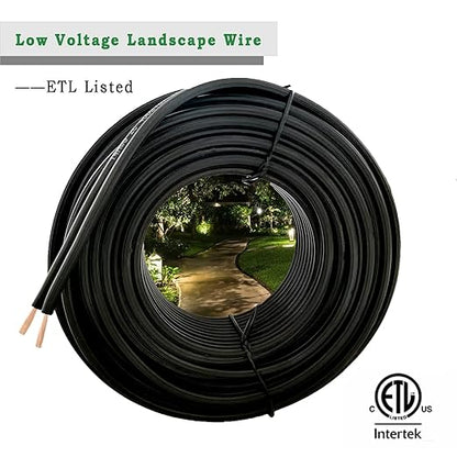 Low Voltage Landscape Lighting Wire - Outdoor Direct Burial Underground Low-Energy Circuit Cable (14/2 Black, 265ft)