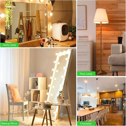BUBO Vanity Light Bulbs for Bathroom Over Mirror, 60 Watt Equivalent, Soft White 2700K, 7W G25 Globe Light Bulb 800 Lumens, Round Bulb with E26 Medium Base, Non-Dimmable, 8 Pack